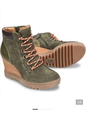NEW SOFFT Underlyn Wedge Hiker Boot in Army Green